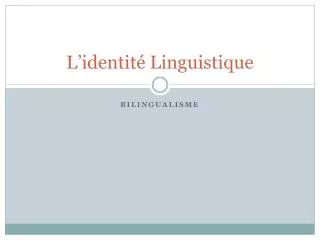 l identit linguistique