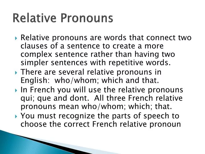 relative pronouns