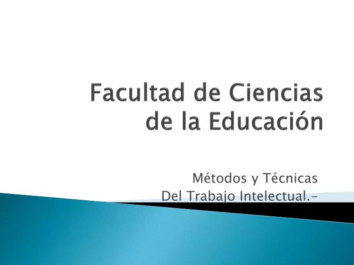 facultad de ciencias de la educaci n