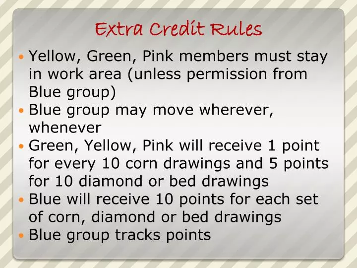 extra credit rules