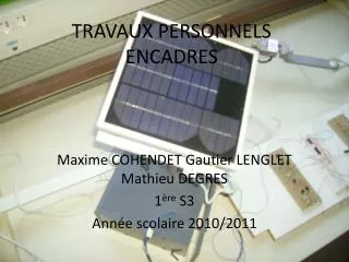 travaux personnels encadres