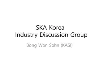 SKA Korea Industry Working Group