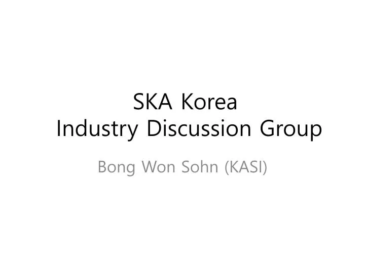ska korea industry working group