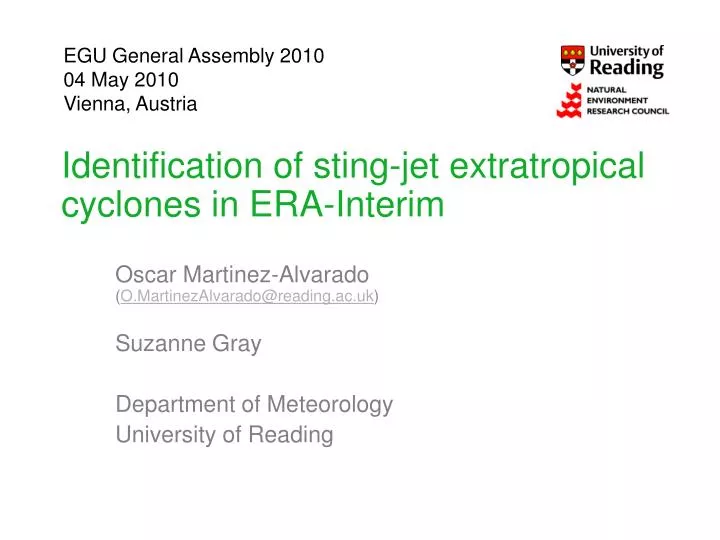 identification of sting jet extratropical cyclones in era interim
