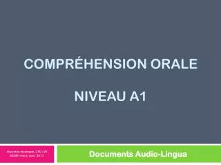 compr hension orale niveau a1