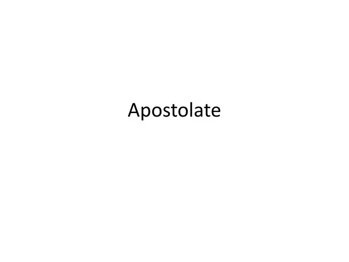 apostolate