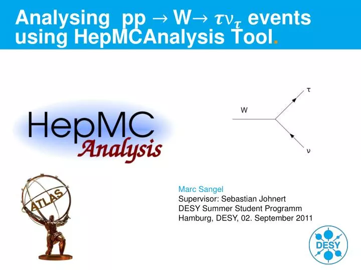 analysing pp w events using hepmcanalysis tool