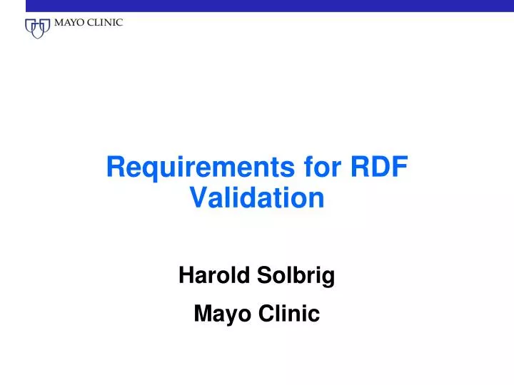 requirements for rdf validation