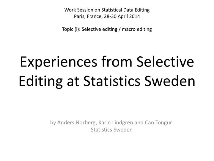 by anders norberg karin lindgren and can tongur statistics sweden