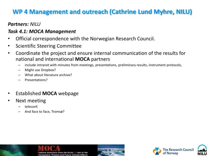wp 4 management and outreach cathrine lund myhre nilu