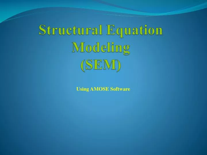 Structural Equation Modeling - ppt download