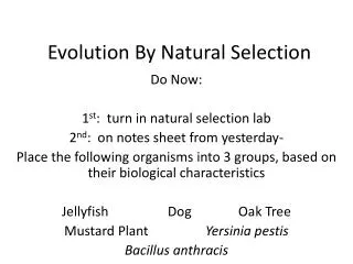 Evolution By Natural Selection