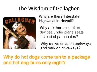 The Wisdom of Gallagher
