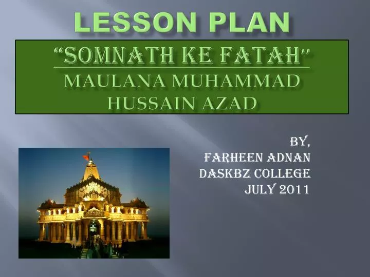 lesson plan somnath ke fatah maulana muhammad hussain azad
