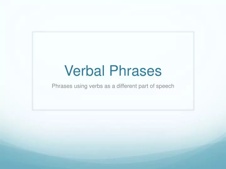 verbal phrases