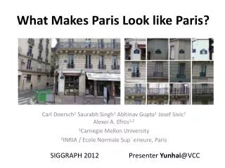 What Makes Paris Look like Paris ?