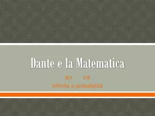 dante e la matematica