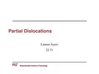 Partial Dislocations
