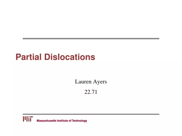 partial dislocations