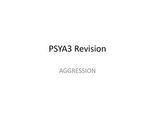 PSYA3 Revision