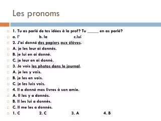 les pronoms
