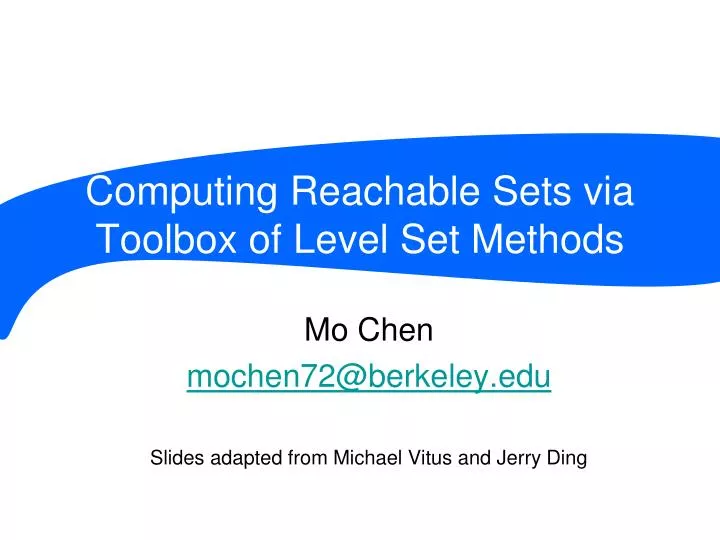 computing reachable sets via toolbox of level set methods
