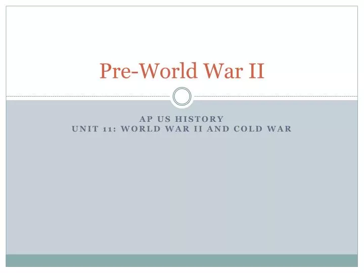 pre world war ii