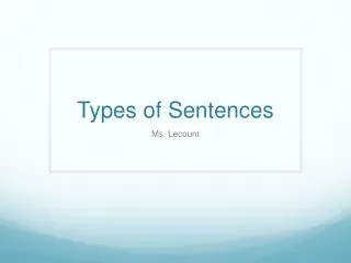 types of sentences