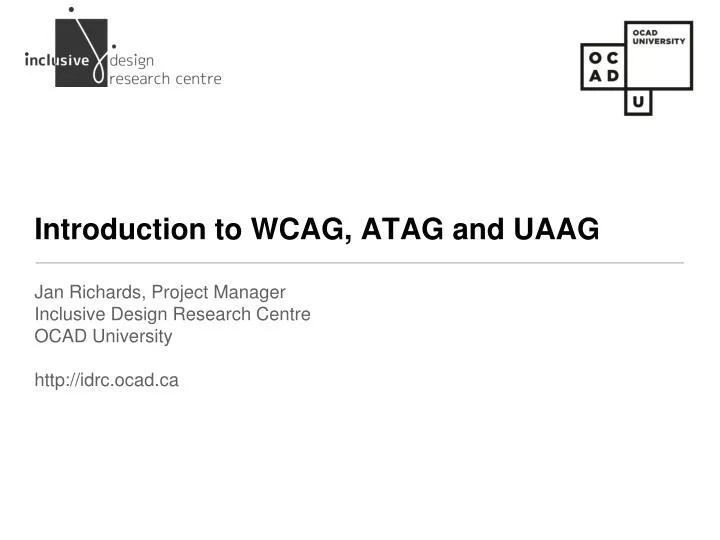 introduction to wcag atag and uaag