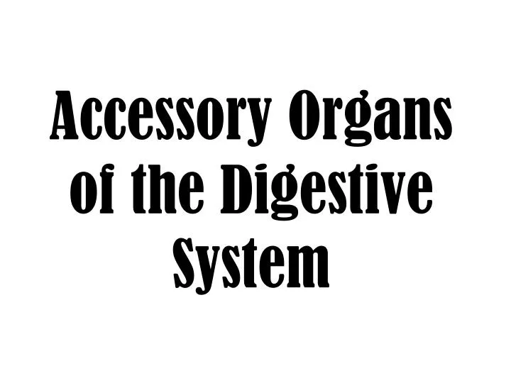 accessory organs of the digestive system