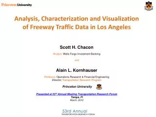 Analysis, Characterization and Visualization of Freeway Traffic Data in Los Angeles