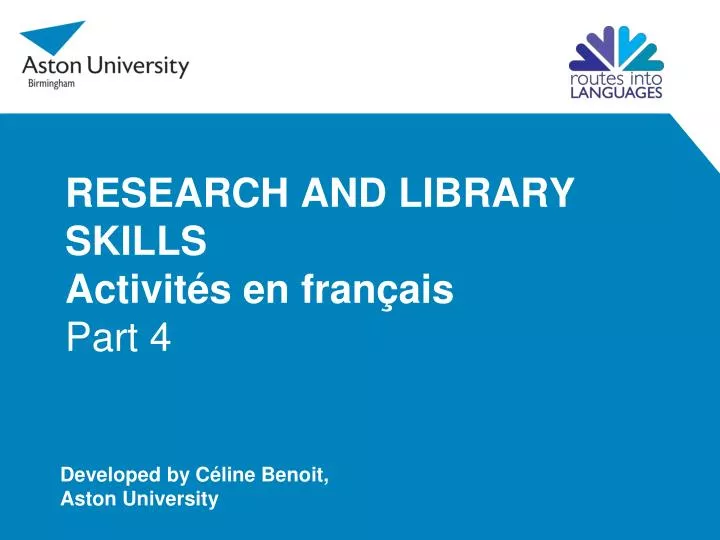 research and library skills activit s en fran ais part 4