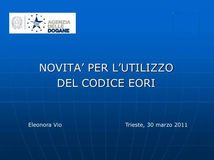 novita per l utilizzo del codice eori