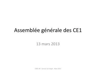 assembl e g n rale des ce1