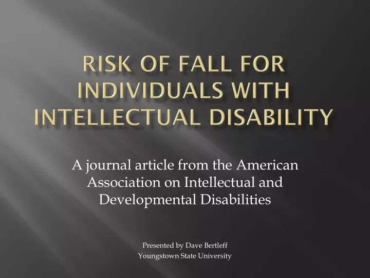 risk of fall for individuals with intellectual disability