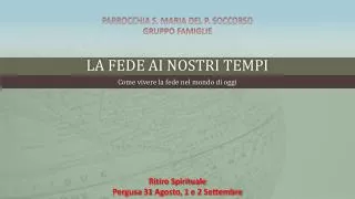 La fede ai nostri tempi