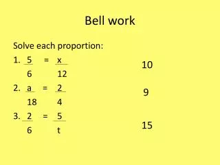 bell work