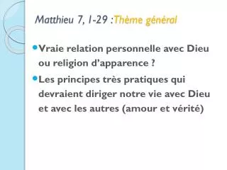 matthieu 7 1 29 th me g n ral