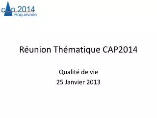 r union th matique cap2014