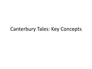Canterbury Tales: Key Concepts