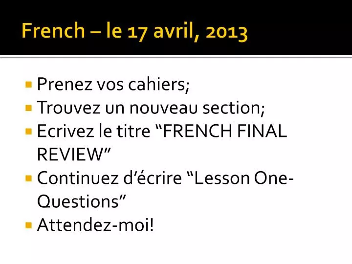french le 17 avril 2013
