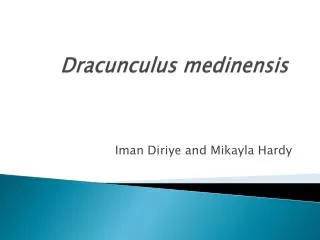 Dracunculus medinensis