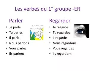 les verbes du 1 groupe er