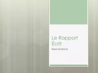 le rapport crit