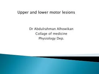 Dr Abdulrahman Alhowikan Collage of medicine Physiology Dep.