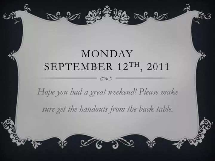 monday september 12 th 2011