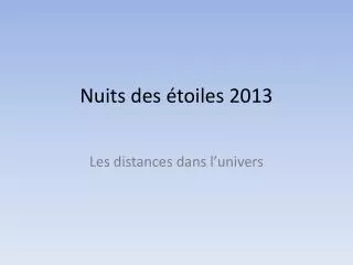 nuits des toiles 2013
