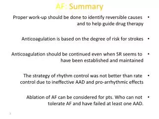 AF: Summary