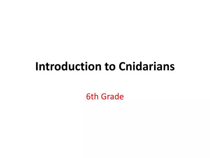 introduction to cnidarians