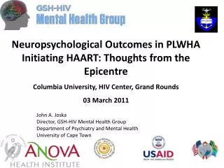 Neuropsychological Outcomes in PLWHA Initiating HAART: Thoughts from the Epicentre